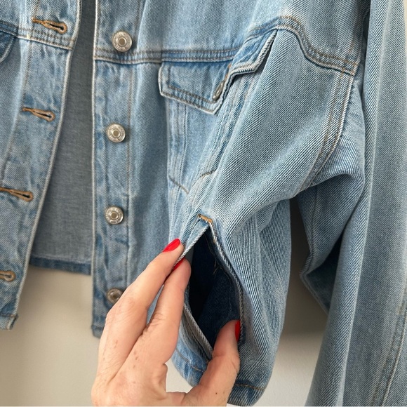 Forever21 Cropped Jean Jacket Blue Denim Nashville Rodeo Western Festival Casual - Picture 7 of 12